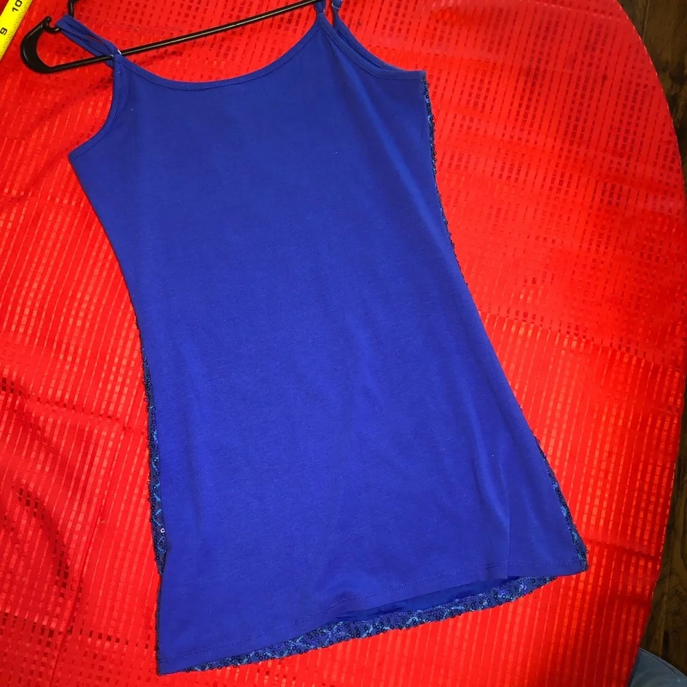 BKE Vibrant Blue Sequin Tank Top - Picture 8 of 11